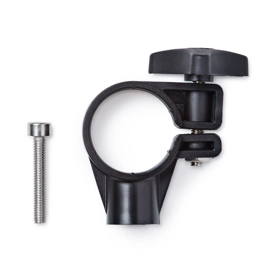 Racelogic VBOX camera ring clamp shown beside mounting screw, front view