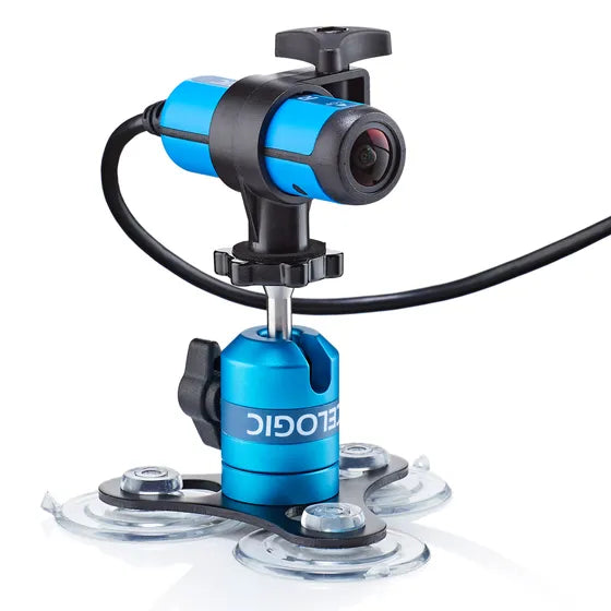 Triple suction cups on Racelogic RLACS287 camera mount