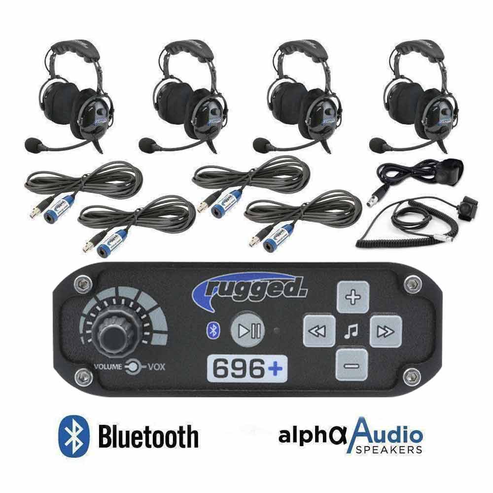 4 Person - RRP696 PLUS Bluetooth Intercom System with Over the Head OTH ...