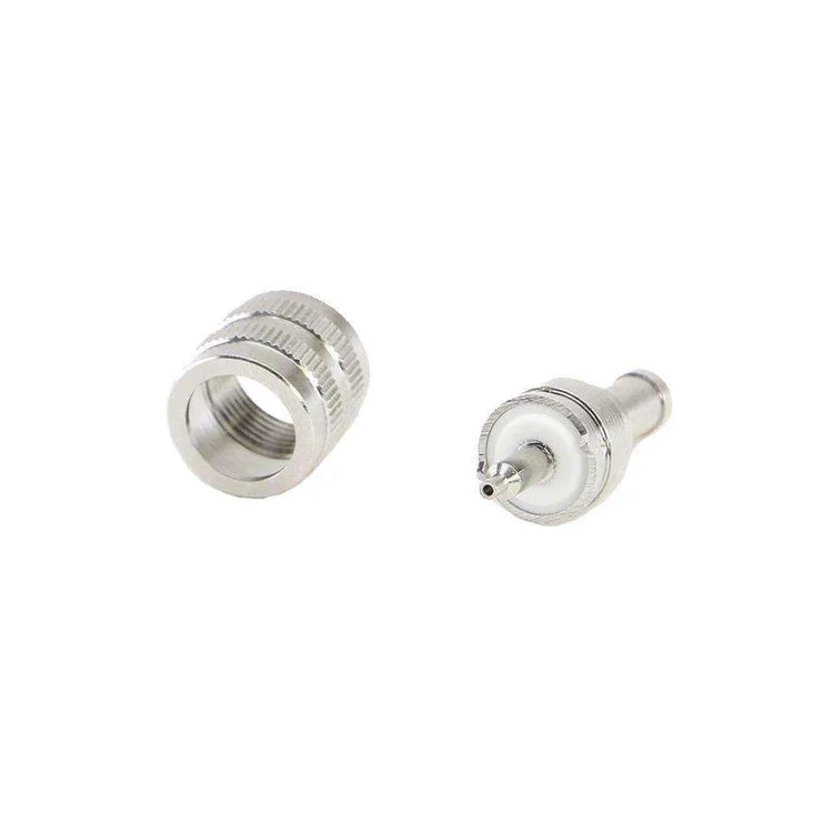 UHF VHF connector for rugged radios crimp on
