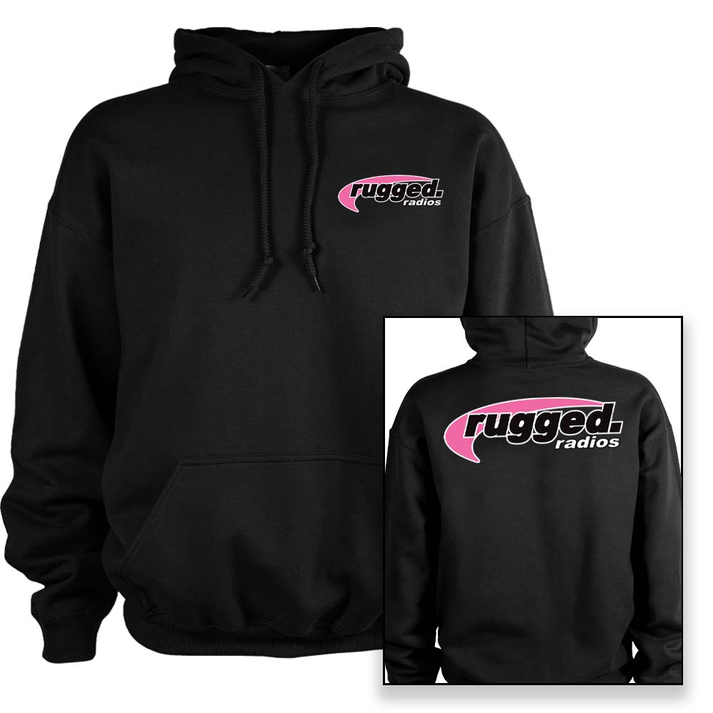 Rugged Radios 'Pink' Men's Pullover Hoodie - Black