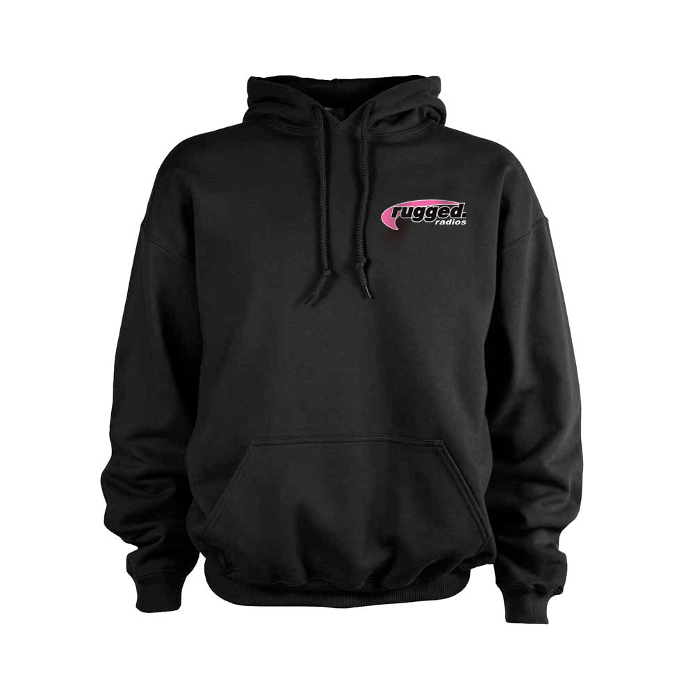 Rugged Radios 'Pink' Men's Pullover Hoodie - Black