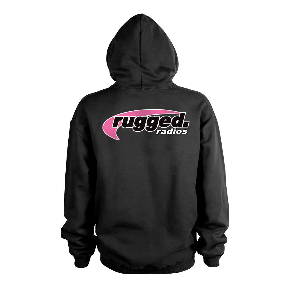 Rugged Radios 'Pink' Men's Pullover Hoodie - Black