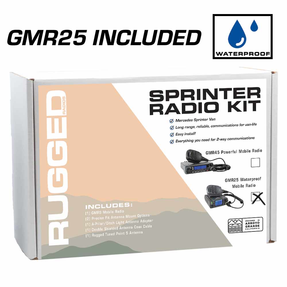 Sprinter Van Radio Kit - with GMR25 Waterproof Mobile Radio for 2007-Present Mercedes-Benz Sprinter