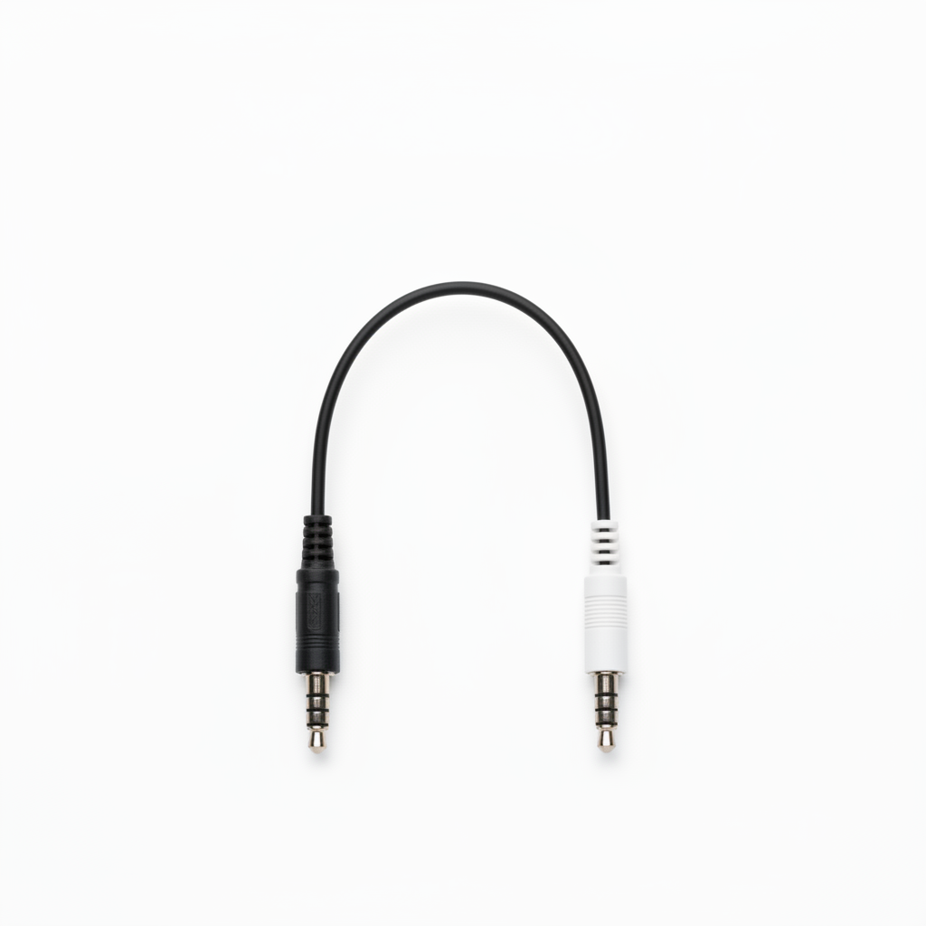 Shorter cable, plugs facing down