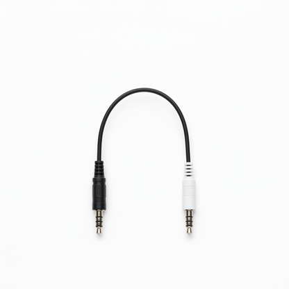 Shorter cable, plugs facing down