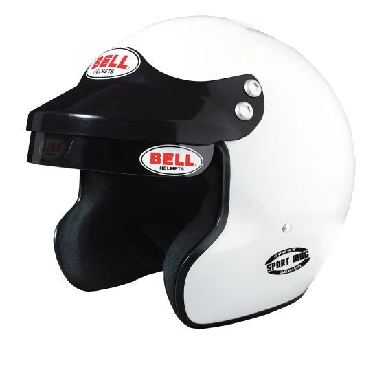 white Sport mag open face helmet