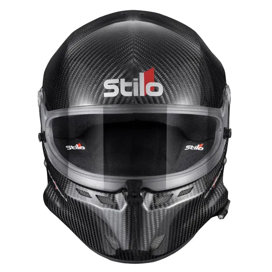 ST6F front view of carbon racing helmet. 